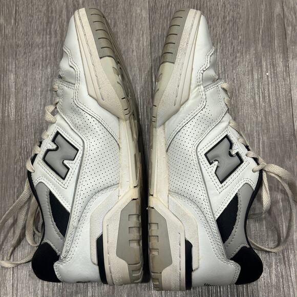 New Balance 550 White Black Sea Salt Retro Sport Leather Low Top Sneakers Size 8 - Picture 5 of 10